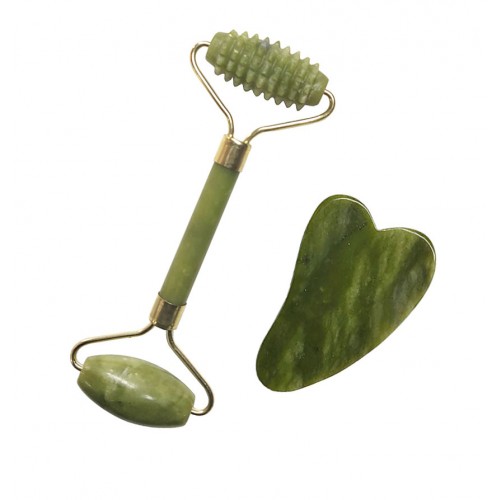 Le duo massage visage - Rouleau et Gua Sha Jade