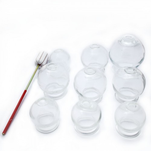 Kit de 9 ventouses en verre et malette rigide