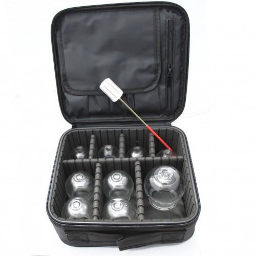 Kit de 9 ventouses en verre et malette rigide